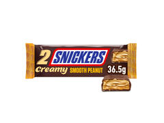 Snickers Creamy baton de ciocolata cu lapte cu umplutura de pasta de arahide si miez de caramel cu arahide prajite proaspete 36.5 g