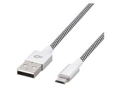 Cablu Micro USB PSMICRO-1TBK Poss, Nylon, 1 metru, Negru