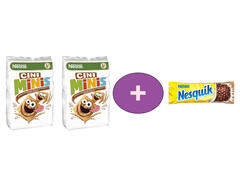 2x CINI MINIS Cereale 250g + baton Nesquik 25g