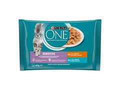 Purina One Sensitive Hrana umeda pentru pisici cu pui ton 4x85 g