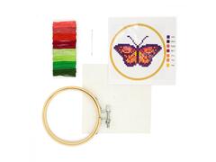 Kit goblen - Mini Cross Stitch Embroidery Kit - Butterfly