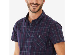 Cămașă cu mâneci scurte Drumeție NH100 Albastru Bărbați - L