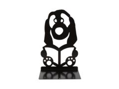 Suport pentru carti, catel negru, 126 x 100 x 205 mm