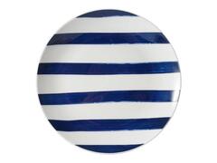 Farfurie desert Carrefour Home, portelan, 18 cm, Alb/Albastru