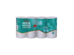 Hartie igienica Auchan, 4 straturi, 8 role