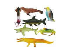 Set figurine animale din ocean in punga mare, Crazoo, 7 buc