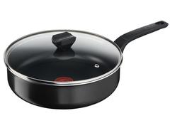 Cratita cu capac sticla Simply Clean Tefal, aluminiu, 24 cm, Negru