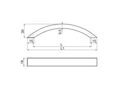 Maner din aluminiu AA667 160 mm, negru anodizat