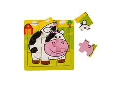 Puzzle din lemn, Animale domestice, 9 piese
