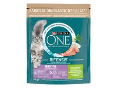 Purina ONE Adult Sensitive cu curcan si orez, hrana uscata pentru pisici, 800 g