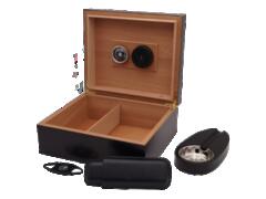 Humidor Set Black for 25 Cigars