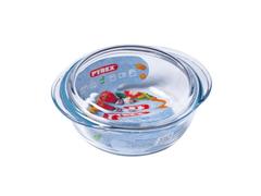 Vas rotund cu capac din sticla termorezistenta 21x18x8 cm, 1,4 L, Essentials Pyrex