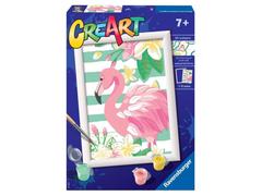 Set pictura pe numere Ravensburger CreArt, Flamingo, 7+