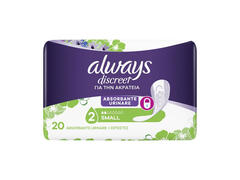 Absorbante pentru incontinenta urinara Always Discreet Pads, dimensiune small, 20 bucati