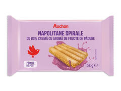 Napolitane spirale cu crema cu aroma de fructe de padure Auchan, 52 g
