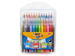 Set de colorat, Bic, 12 creioane, 12 markere si 12 creioane cerate