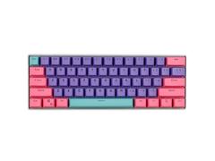 Kit butoane Royal Kludge PBT Double-Shot Keycaps, 61 taste, translucide, compatibile Cherry MX, US, Mov/roz/verde, KC-7