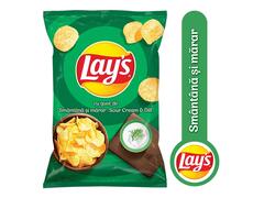 Lay's chipsuri din cartofi cu smanatana si marar 60g