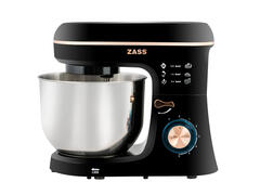 Mixer planetar Zass ZPSM 20, 6 trepte de viteza, 6 litri, 1400 W, Negru / Auriu