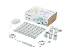 Kit 9 panouri LED RGBW luminoase modulare inteligente Nanoleaf Lines Starter Kit, Wi-Fi, sincronziare muzica, lumina alba si colorata reglabila, compatibil Apple HomeKit, Amazon Alexa, Google Assistant