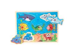 Puzzle din lemn, Animale marine, 7 piese