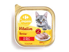 Pateu cu vita pentru pisici Carrefour Companino 100g