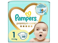 Scutece Pampers Premium Care Marimea 1, 2-5kg, 50 buc