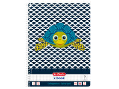 Caiet matematica cu spirala, A4, Herlitz, Cute Animals, Testoasa, 80 file