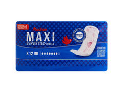 Absorbante Auchan Maxi, protectie tripla, 12 bucati