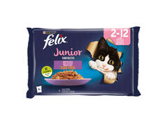 Felix Fantastic Junior Pui In Aspic Multipack , Hrana Umeda Pentru Pisici, 4X85G