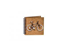 Agenda 10x10 personalizata din lemn - bicicleta