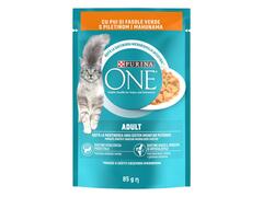 Purina One Adult Cu Pui Si Fasole Verde, Mini Fileuri In Sos, Hrana Umeda Pentru Pisici, 85 G