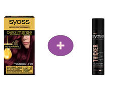 Vopsea De Par Syoss Oleo Intense 4-23 Roscat Burgundy, 115 Ml + Fixativ De Par Syoss Thicker Hair 300ML, al 2 lea la -50%