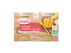 Piure de mere si mango Babybio, 2 x 130g