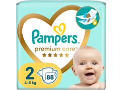 Scutece Pampers Premium Care Jumbo Pack Marimea 2, Nou Nascut 4-8 kg, 88 buc