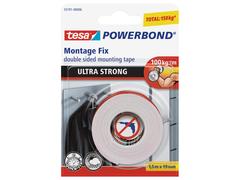 Powerbond Banda dublu adeziva Ultra Strong 1.5 m x 19 mm, alb, Tesa