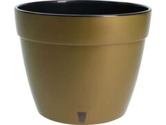 Ghiveci Santino Asti, Plastic, 23.5 Cm, 6 L, Auriu/Negru