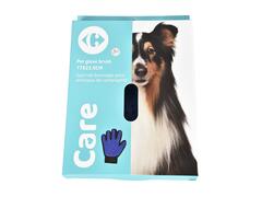 Perie tip manusa pentru animale de companie Carrefour Care, poliester/PP, 17x23.5 cm, Albastru/Negru