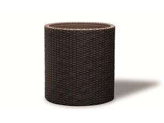 Ghiveci cilindric M, imitatie rattan maro, 18 L, Keter