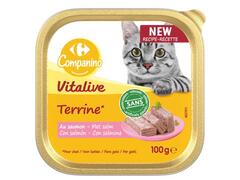 Carrefour Companino - Pateu Cu Somon. Furaj Complet Pentru Pisici Adulte 100G