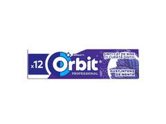 Guma de mestecat cu arome de menta si mentol Orbit Professional Strong Mint, 12 bucati, 16.8 g