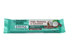 Sweet and Safe Ciocolata lapte cu cocos si quinoa ind Stevia 25g