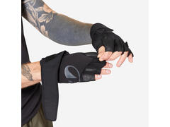 Mănuşi Bodybuilding susținere încheieturi și aderență Negru - M