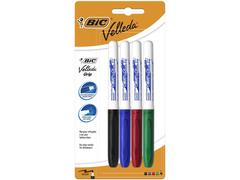 Set 4 markere cu stergere uscata Bic Velleda Grip, varf mediu, Multicolor