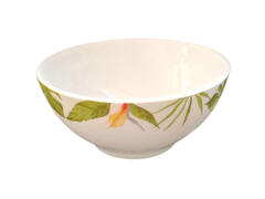 Bol rotund Dinova, opal, 16.5 cm, decor leaves