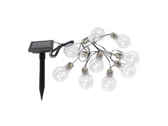 Instalatie solara cu 9 becuri, 45 LED-uri, Negru/Transparent