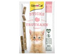 Recompense pentru pisici Gimcat Sticks Kitten cu curcan si calciu 3 bucati