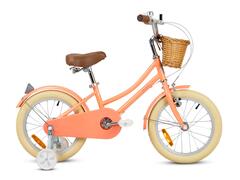Bicicleta cu roti ajutatoare si cos, Rizz Jr, 16 inch, Peach