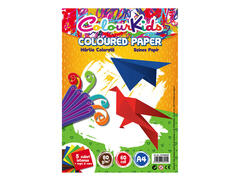 Set hartie A4 Pigna Colour Kids 5 culori plus negru si maro pachet 60 coli