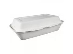 Set caserole de unica folosinta, 5 bucati, compartimentate, trestie de zahar, 25 x 16 cm, alb